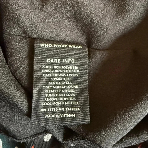 Who What Wear Spaghetti Strap Sheer Black Maxi with White & Red Print Size M - Picture 7 of 7